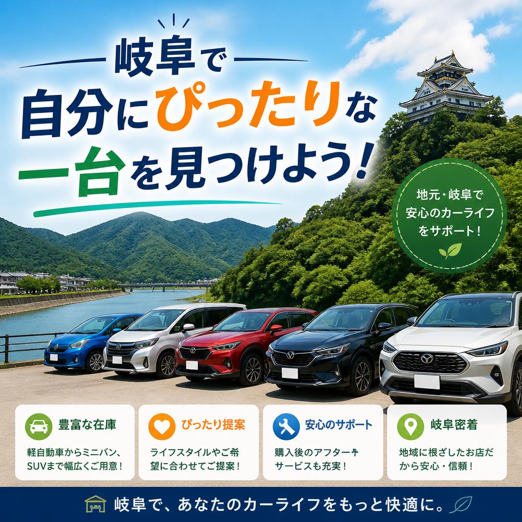 岐阜で自分にぴったりな一台を見つけよう！