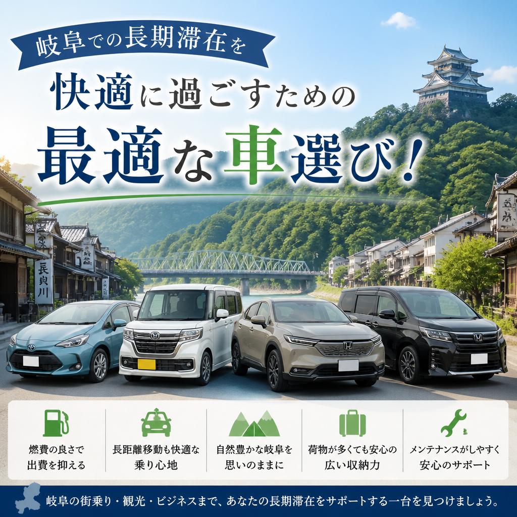 岐阜での長期滞在を快適に過ごすための最適な車選び！